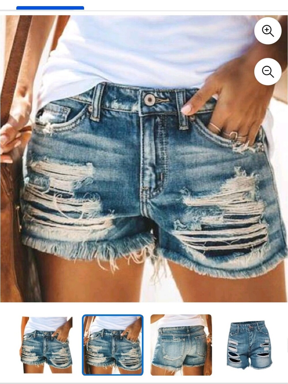💖 KanCan Light Blue Distressed Denim Shorts* NWOT